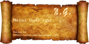 Neisz György névjegykártya